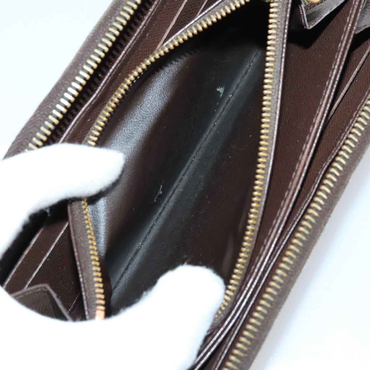 LOUIS VUITTON Damier Ebene Vernis Zippy Wallet 2 Set Pink LV Auth BA6918