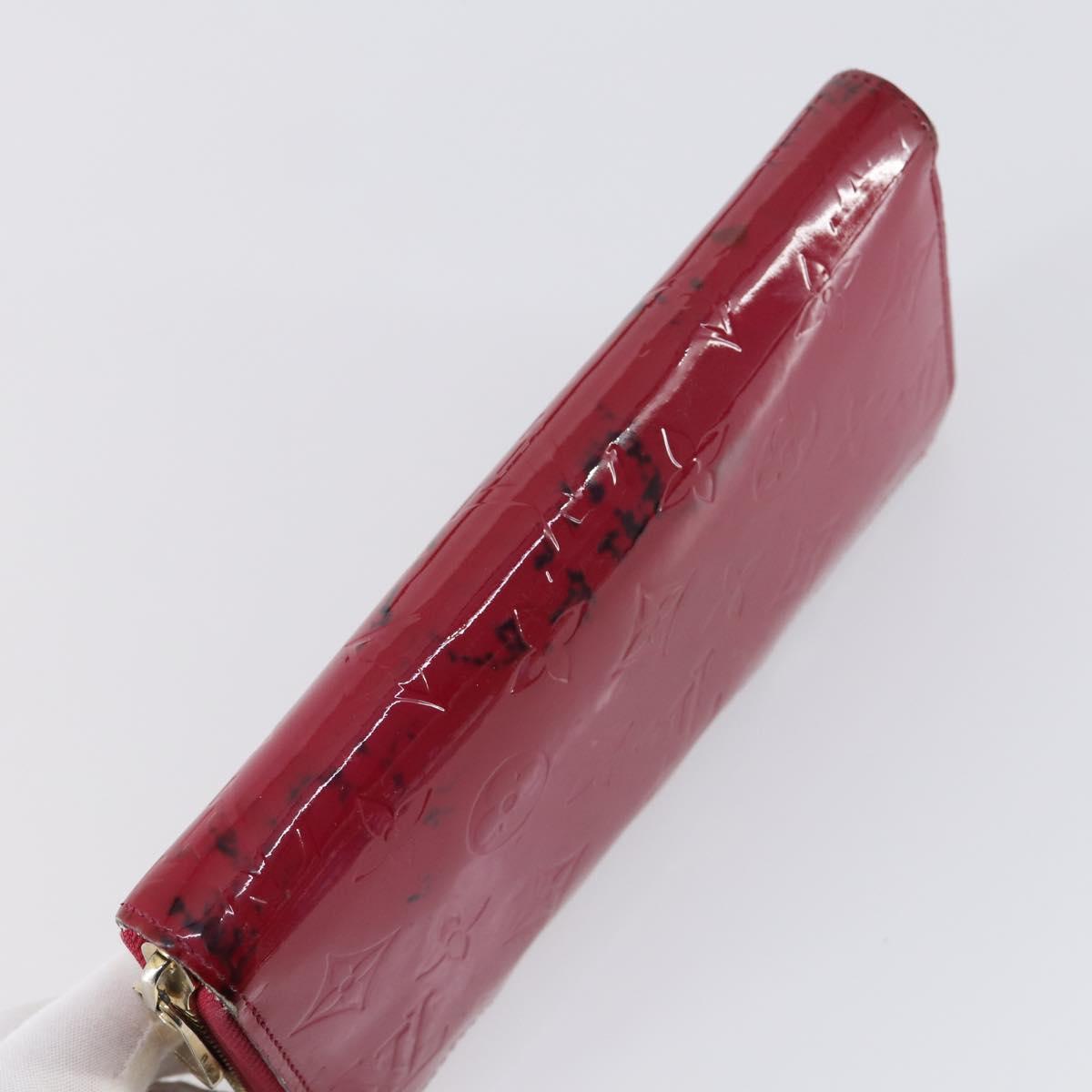 LOUIS VUITTON Damier Ebene Vernis Zippy Wallet 2 Set Pink LV Auth BA6918