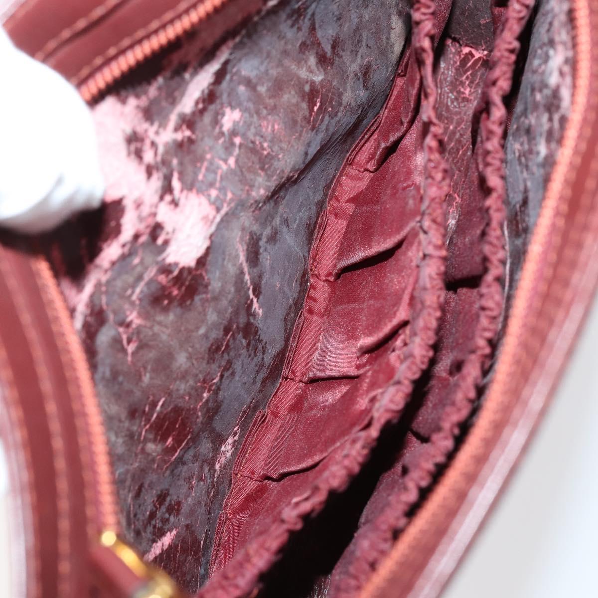 CELINE Cartier Clutch Bag PVC Leather 2 Set Beige Bordeaux Auth BA6920