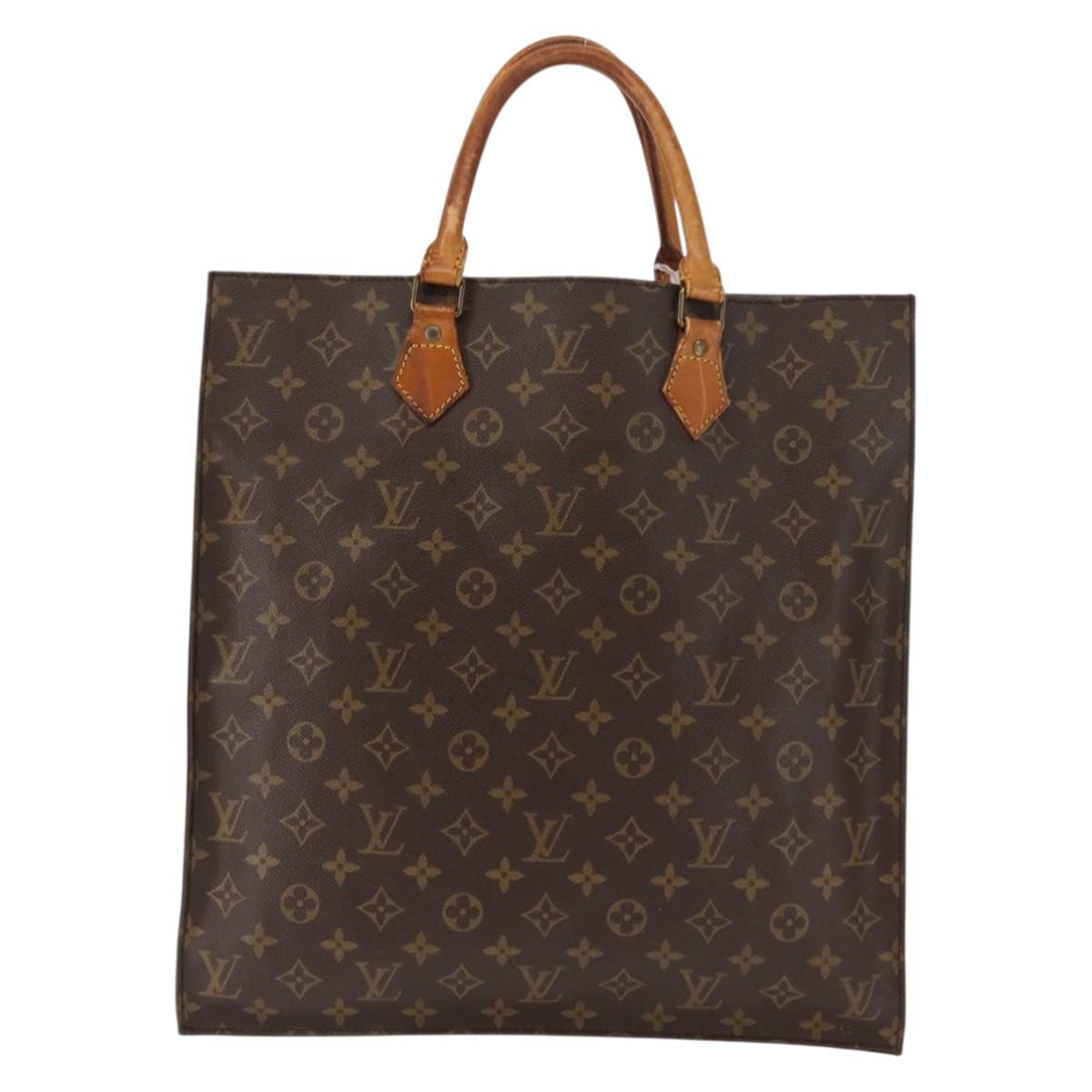 LOUIS VUITTON Monogram Sac Plat Hand Bag M51140 LV Auth BA6954