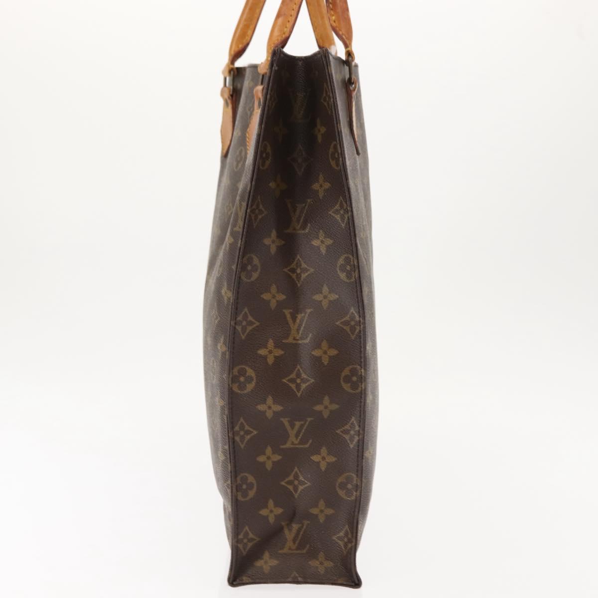 LOUIS VUITTON Monogram Sac Plat Hand Bag M51140 LV Auth BA6954