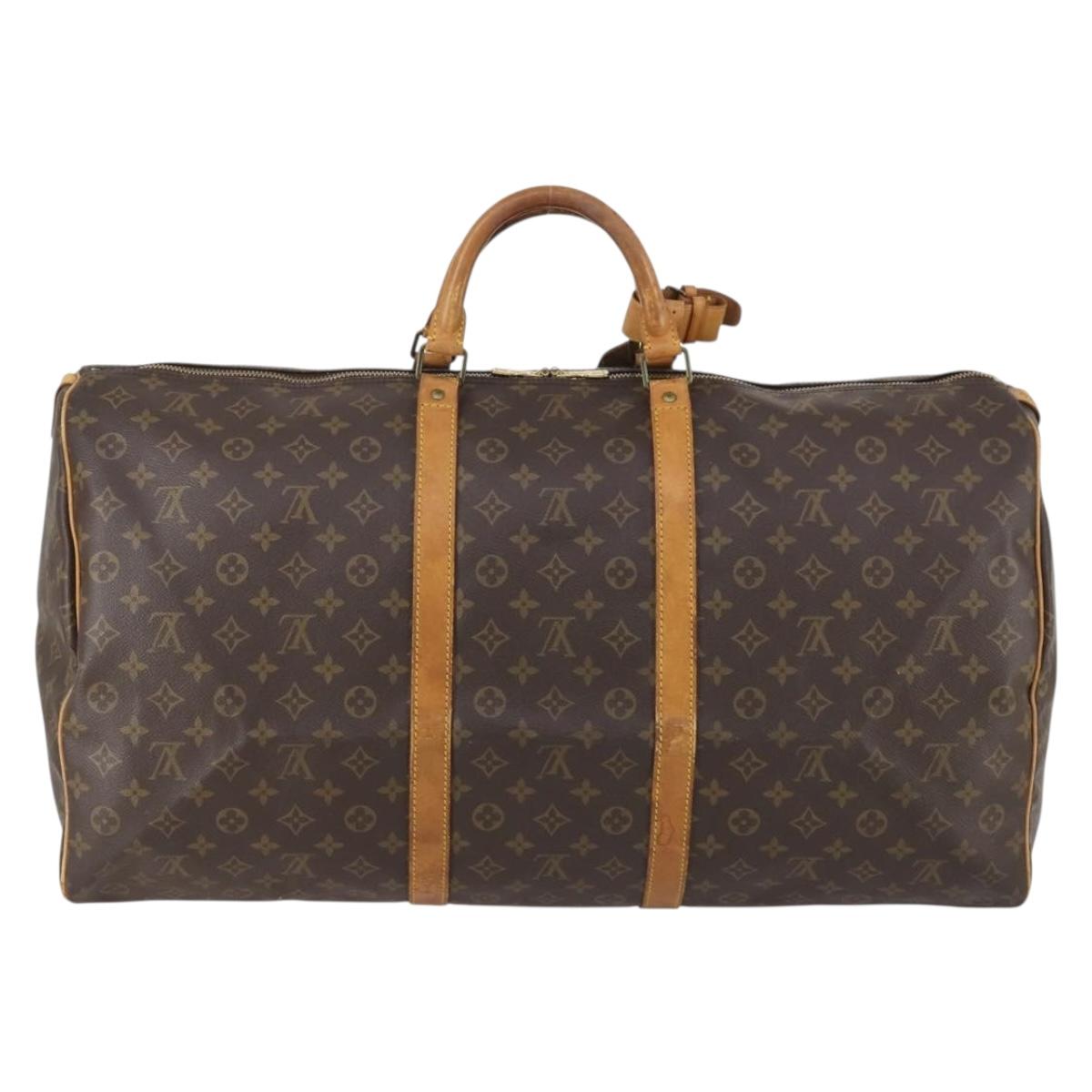 LOUIS VUITTON Monogram Keepall 60 Boston Bag M41422 LV Auth BA6961