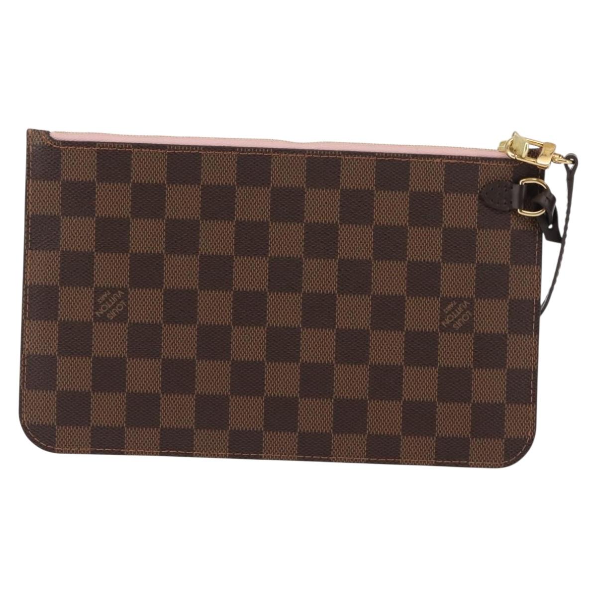 LOUIS VUITTON Damier Ebene Neverfull MM Pouch Accessory Pouch LV Auth BA6975