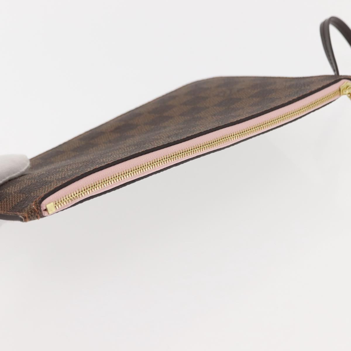 LOUIS VUITTON Damier Ebene Neverfull MM Pouch Accessory Pouch LV Auth BA6975