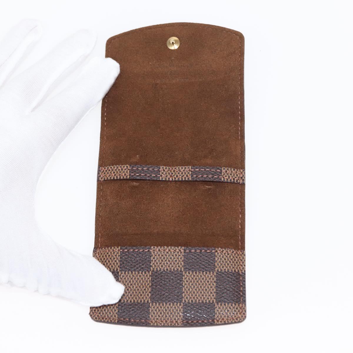 LOUIS VUITTON Damier Ebene Cuff Case Ag925 Silver LV Auth BA6977