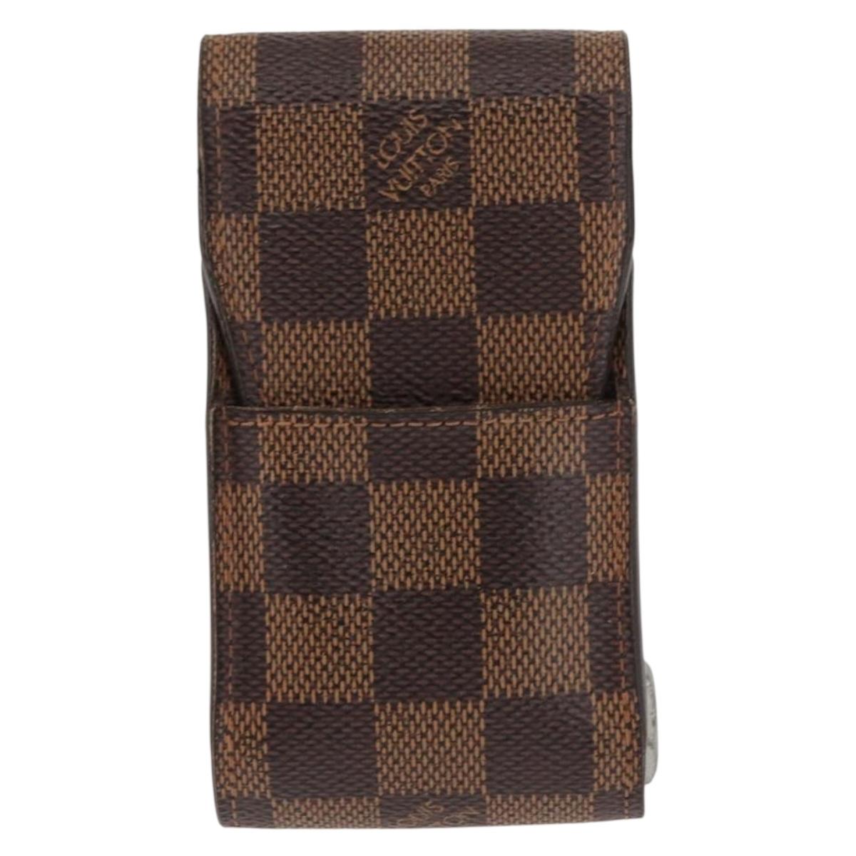 LOUIS VUITTON Damier Ebene Etui Cigarette Case N63024 LV Auth BA6979