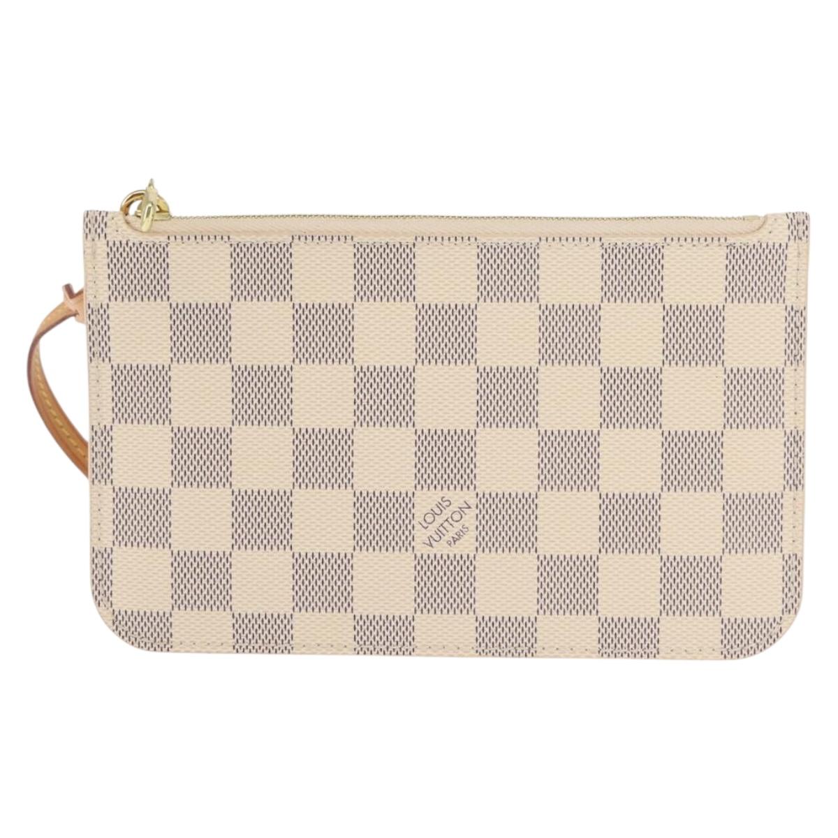 LOUIS VUITTON Damier Azur Neverfull PM Pouch Accessory Pouch LV Auth BA6980