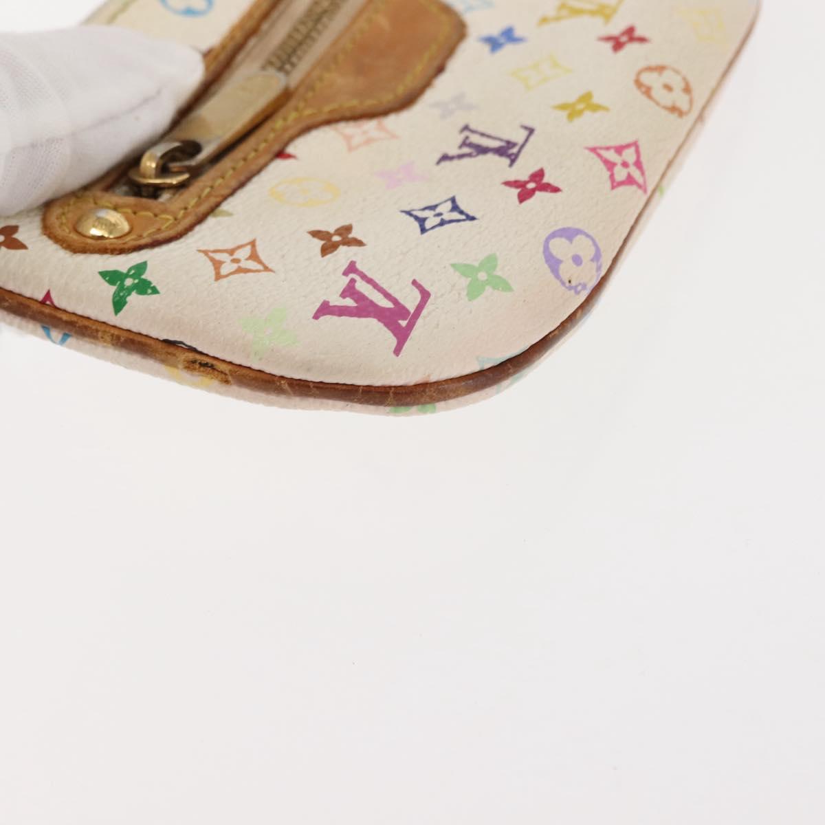 LOUIS VUITTON Monogram Multicolor Pochette MM Pouch White M60028 LV Auth BA6983