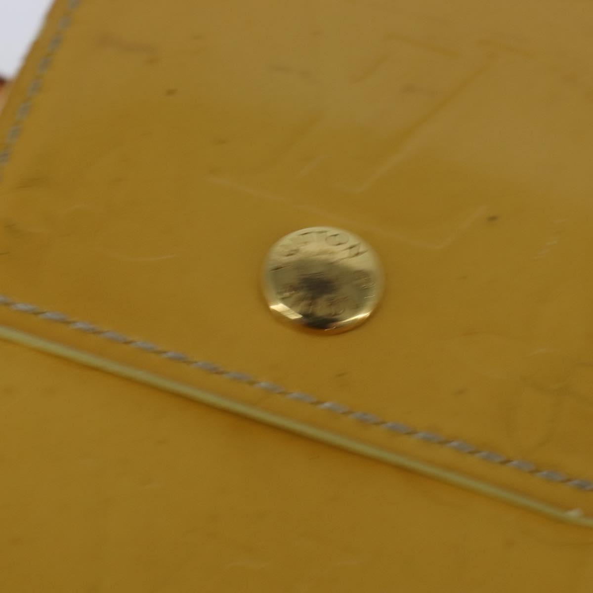 LOUIS VUITTON Monogram Vernis Walker Wallet Lime Yellow M91074 LV Auth BA6985