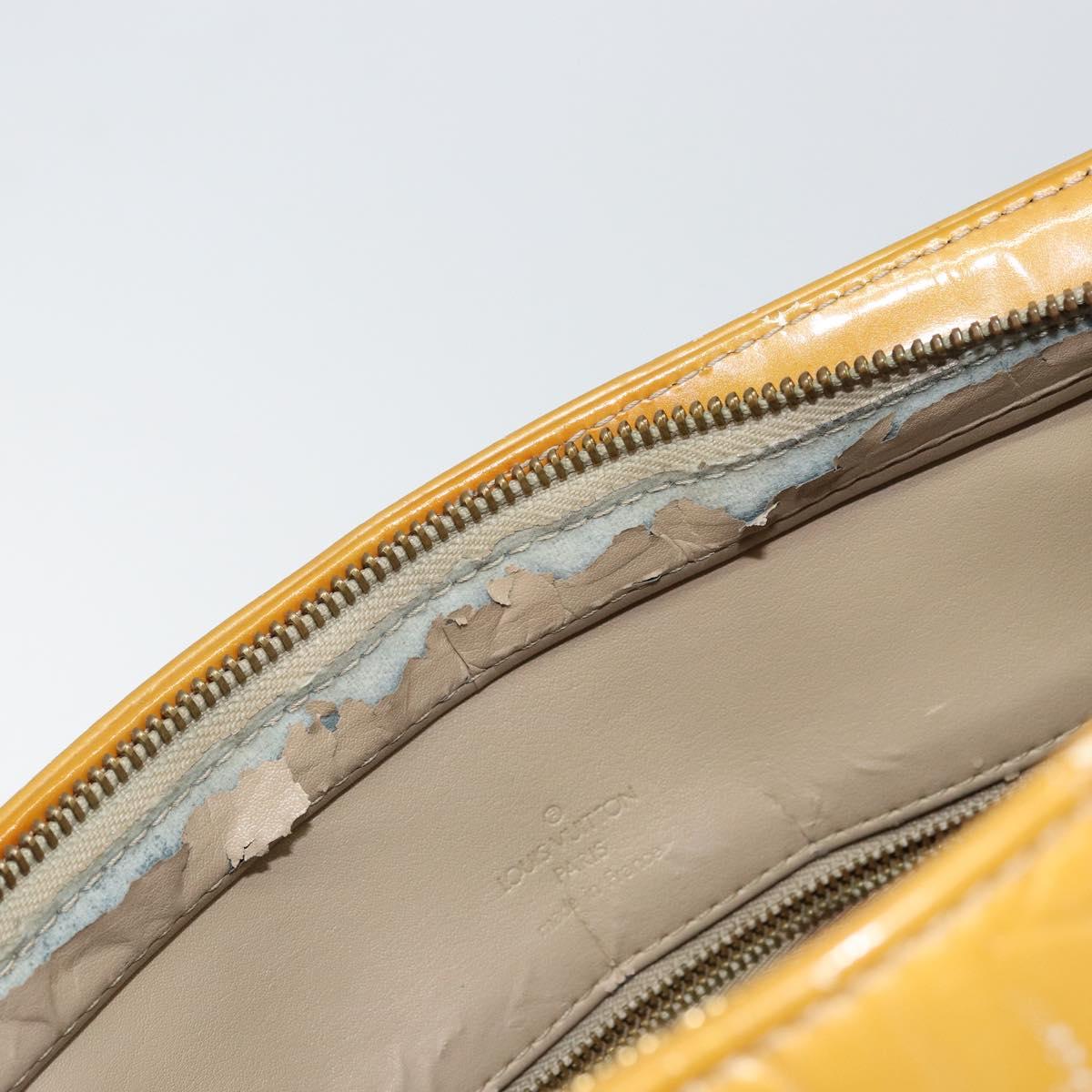 LOUIS VUITTON Monogram Vernis Houston Hand Bag Beige M91004 LV Auth BA6986