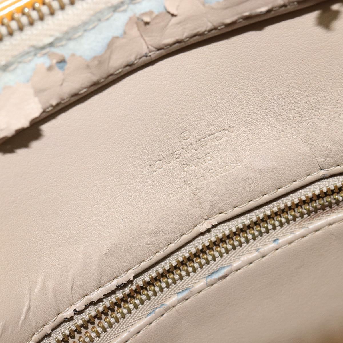 LOUIS VUITTON Monogram Vernis Houston Hand Bag Beige M91004 LV Auth BA6986