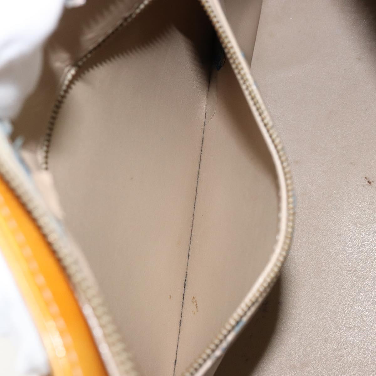 LOUIS VUITTON Monogram Vernis Houston Hand Bag Beige M91004 LV Auth BA6986