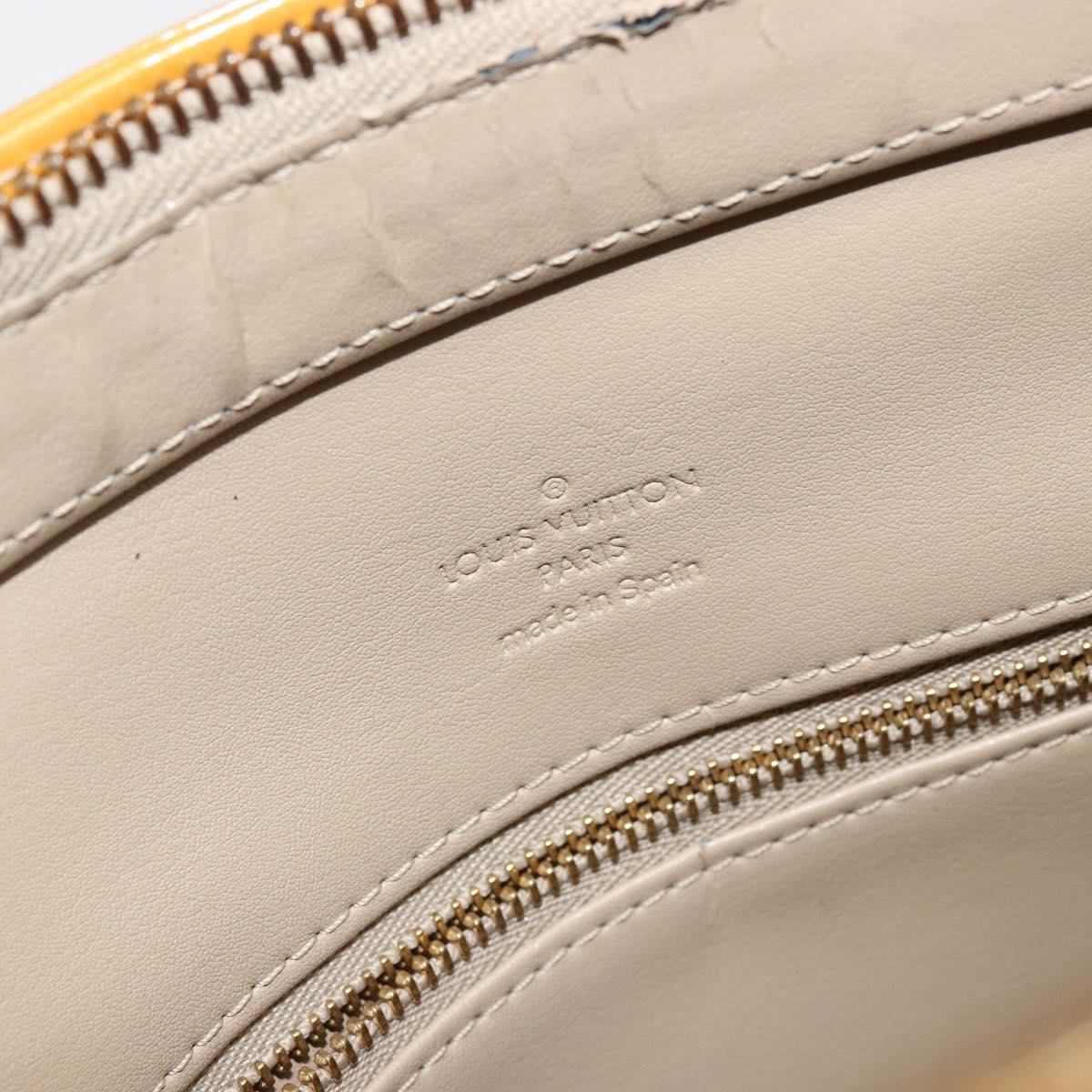 LOUIS VUITTON Monogram Vernis Houston Hand Bag Beige M91004 LV Auth BA6988