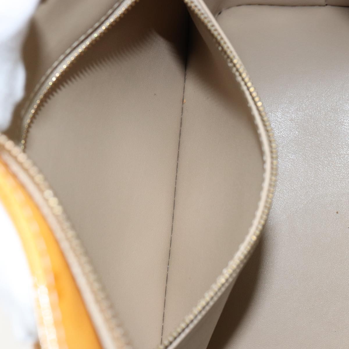 LOUIS VUITTON Monogram Vernis Houston Hand Bag Beige M91004 LV Auth BA6988