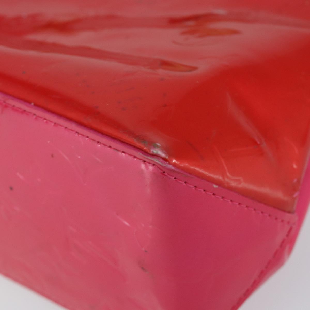 LOUIS VUITTON Monogram Vernis Reade PM Hand Bag Fuchsia Pink M91221 Auth BA6996