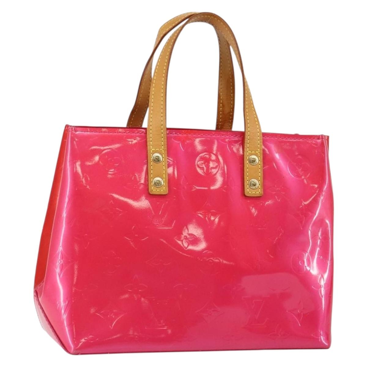 LOUIS VUITTON Monogram Vernis Reade PM Hand Bag Fuchsia Pink M91221 Auth BA6996