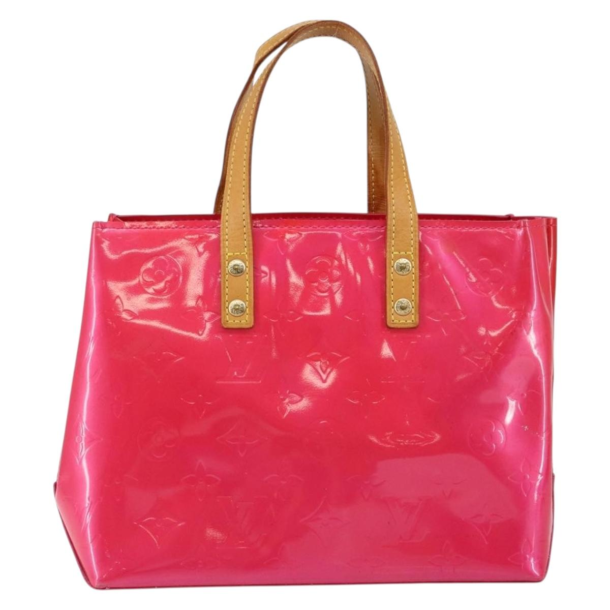 LOUIS VUITTON Monogram Vernis Reade PM Hand Bag Fuchsia Pink M91221 Auth BA6996