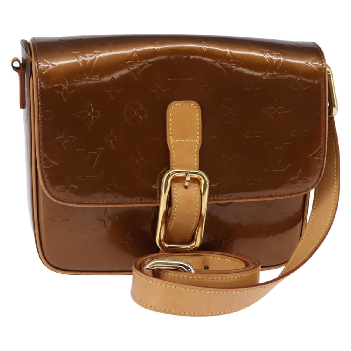 LOUIS VUITTON Monogram Vernis Christie GM Shoulder Bag Bronze M91107 Auth BA6997