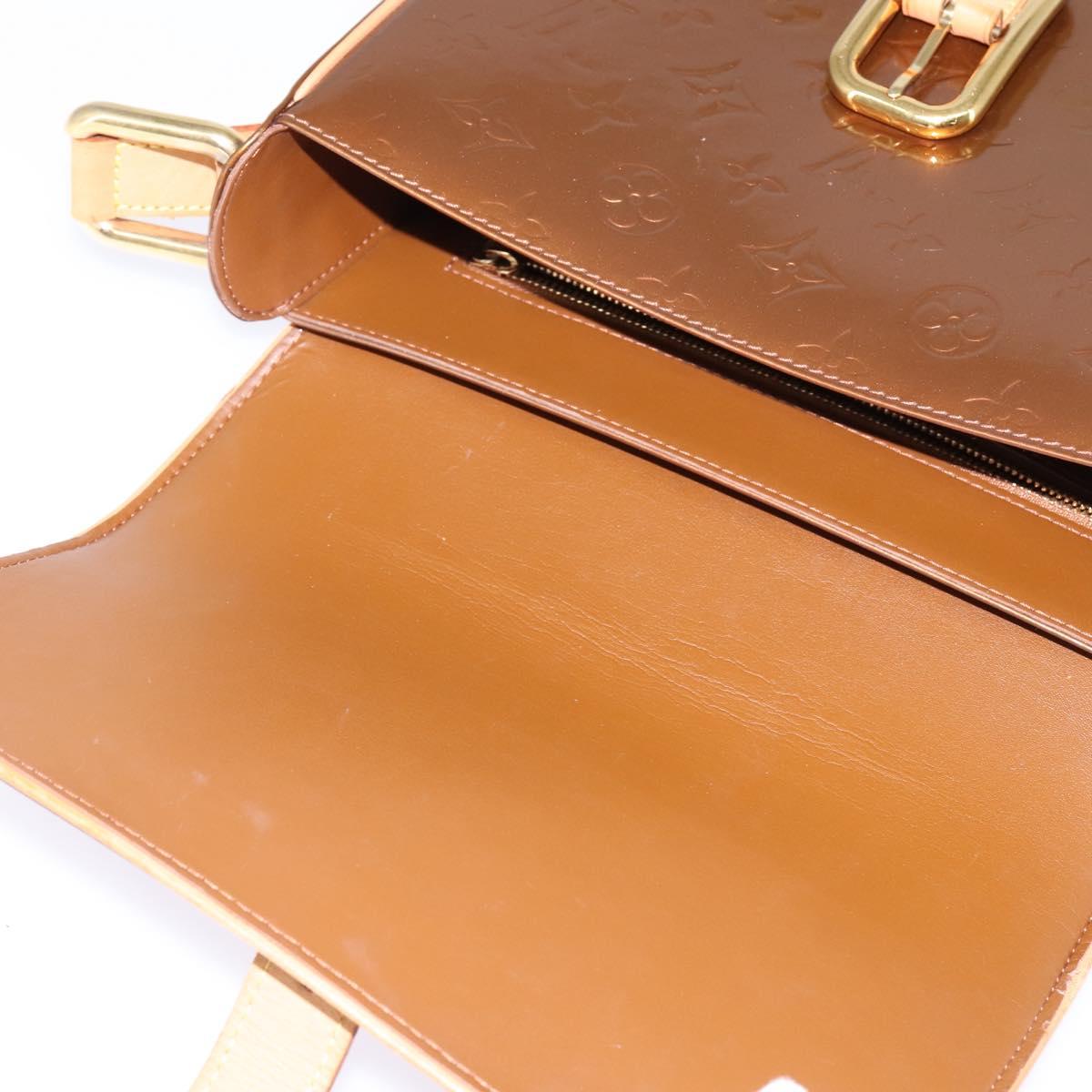 LOUIS VUITTON Monogram Vernis Christie GM Shoulder Bag Bronze M91107 Auth BA6997