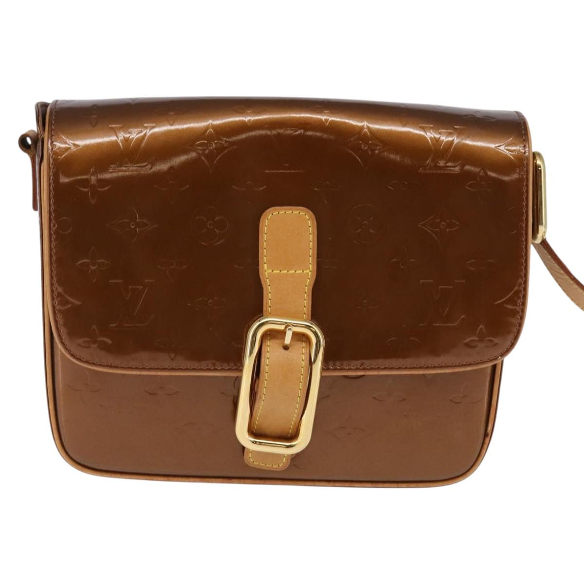 LOUIS VUITTON Monogram Vernis Christie GM Shoulder Bag Bronze M91107 Auth BA6997