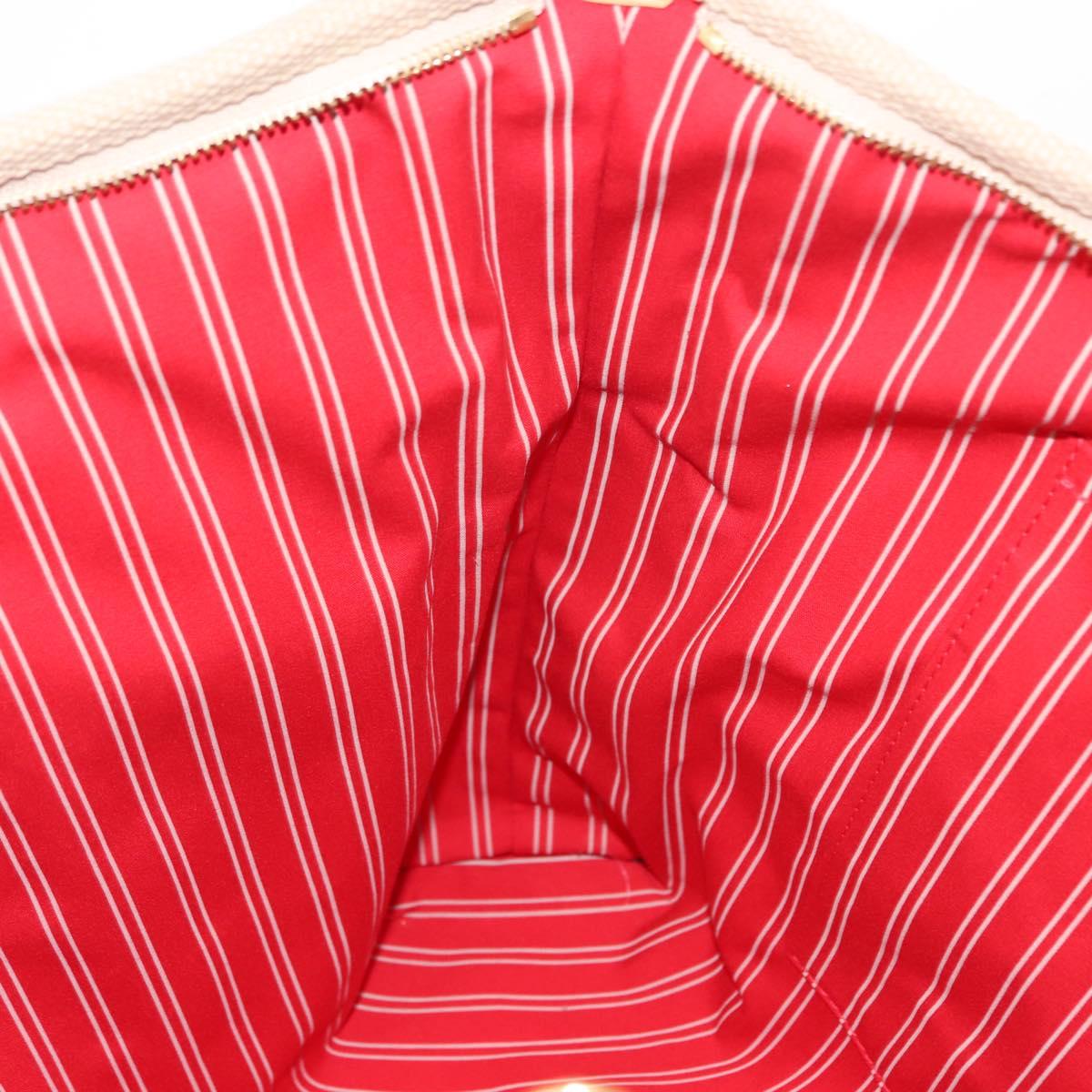 LOUIS VUITTON Antigua Hippo GM Tote Bag Beige Red M40032 LV Auth BA7007