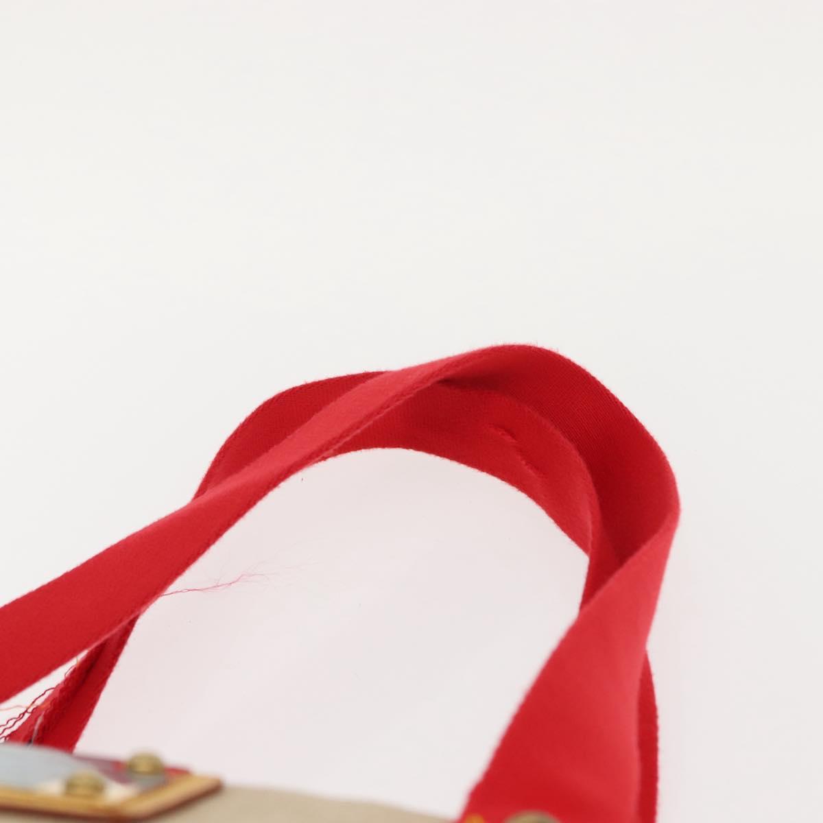 LOUIS VUITTON Antigua Hippo GM Tote Bag Beige Red M40032 LV Auth BA7007