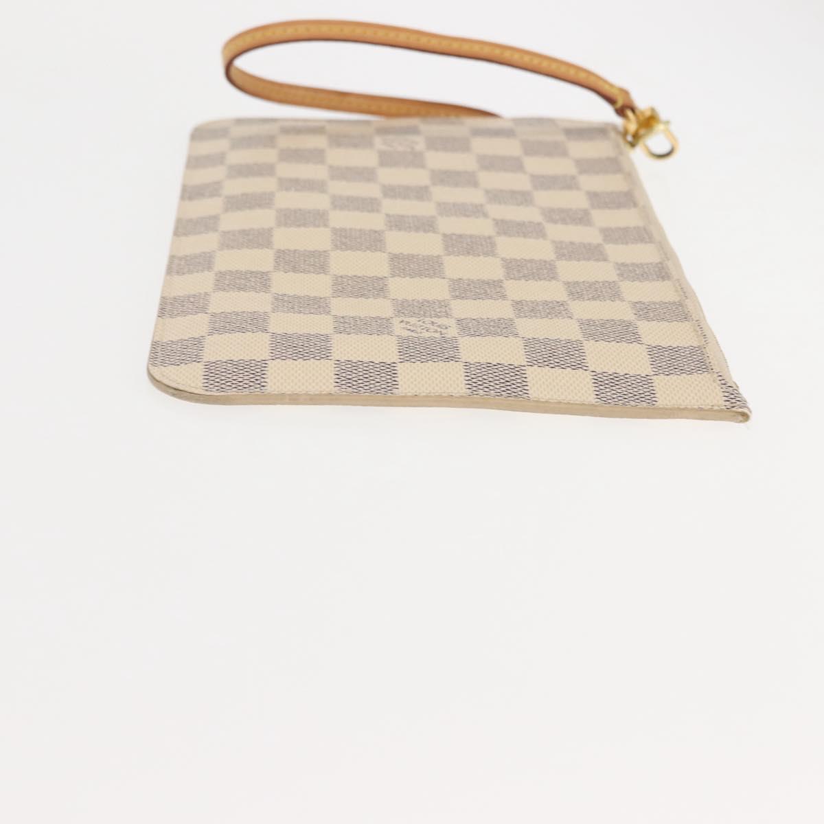 LOUIS VUITTON Damier Azur Neverfull MM Pouch LV Auth BA7011