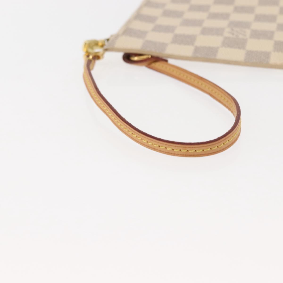 LOUIS VUITTON Damier Azur Neverfull MM Pouch LV Auth BA7011