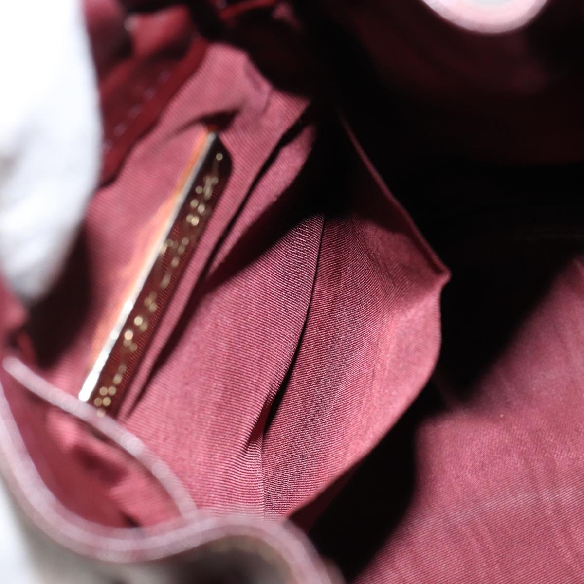 CARTIER Must Line Shoulder Bag Leather Bordeaux Gold Auth BA7014