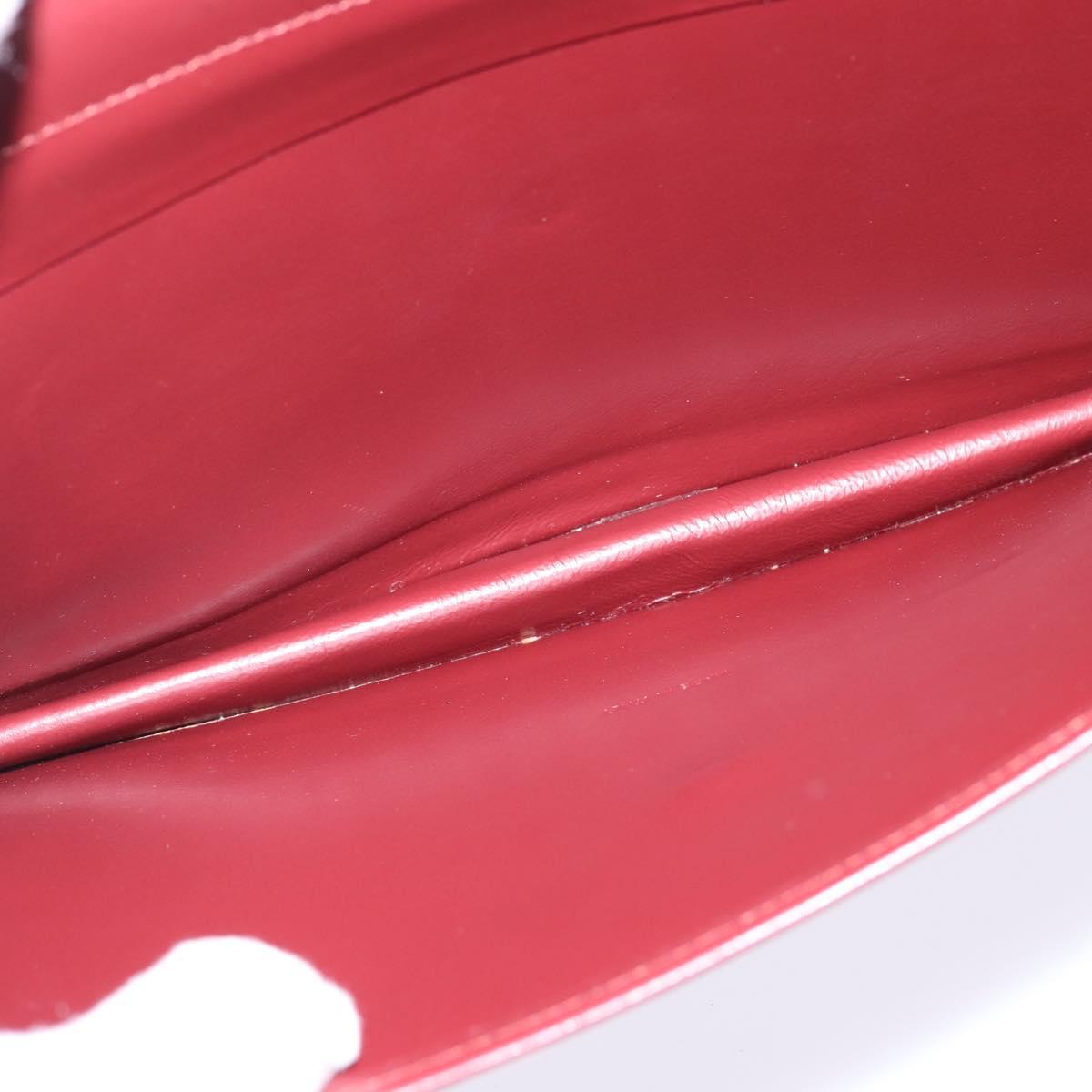 CARTIER Must Line Shoulder Bag Leather Bordeaux Gold Auth BA7015