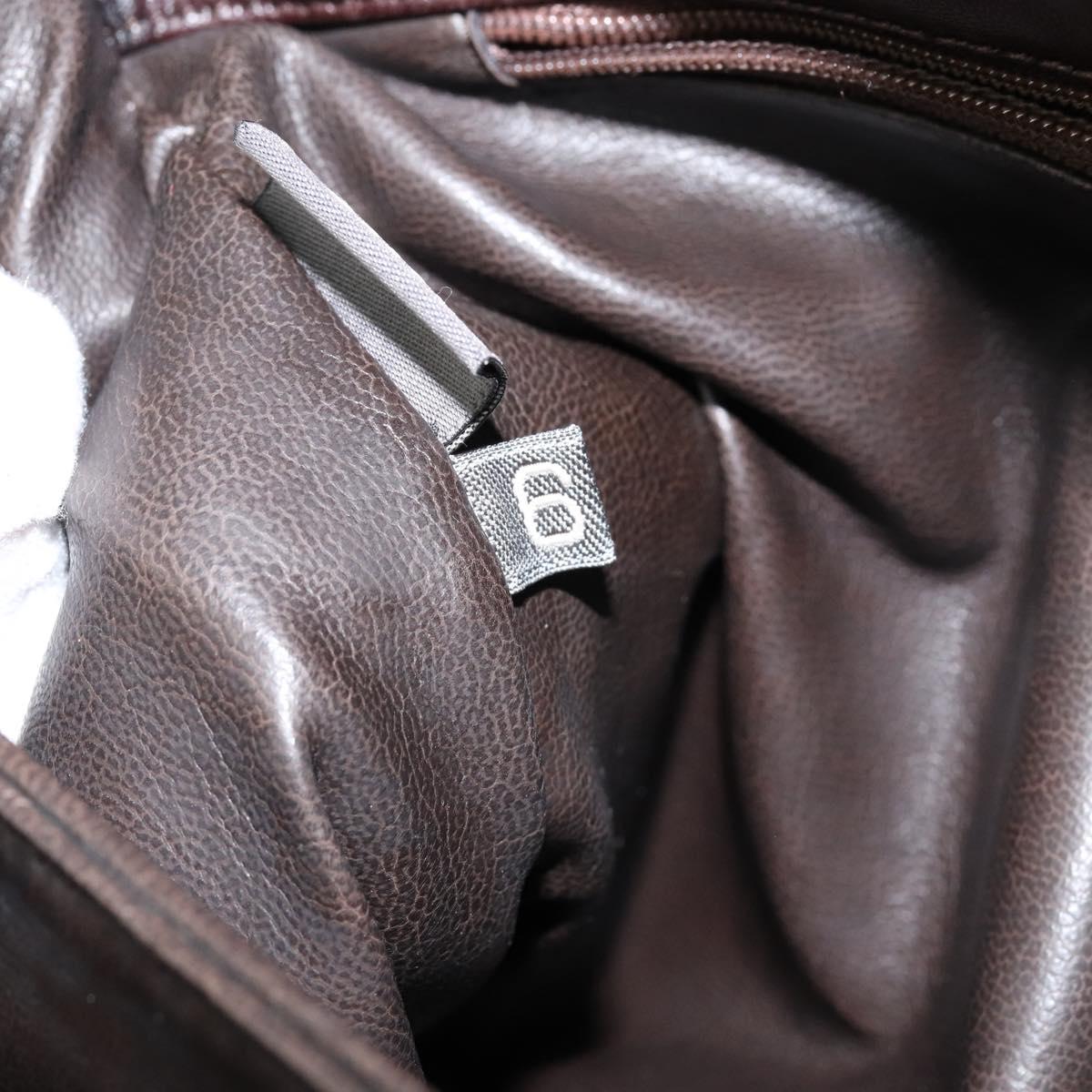 BALLY Hand Bag Leather Brown Gold Auth BA7019