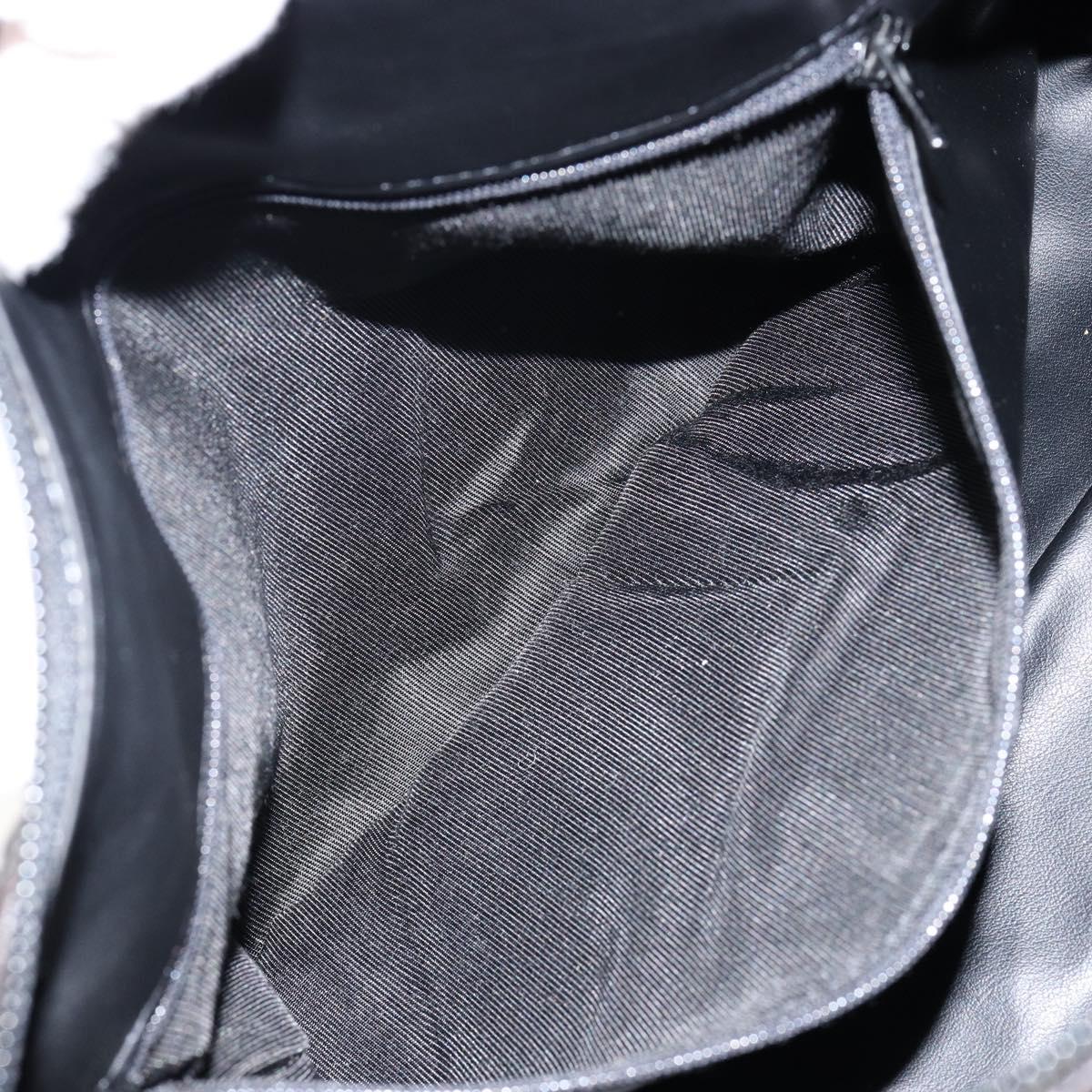 BALLY Hand Bag Leather Black Gold Auth BA7020