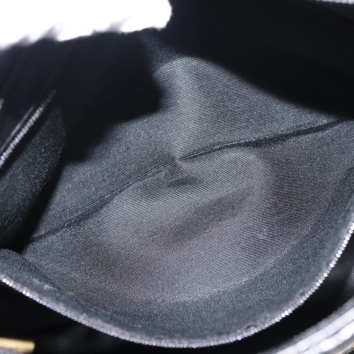 BALLY Chain Tote Bag Leather Black Gold Auth BA7022