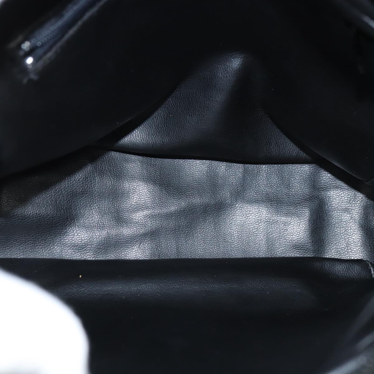 BALLY Hand Bag Leather 2way Black Gold Auth BA7024