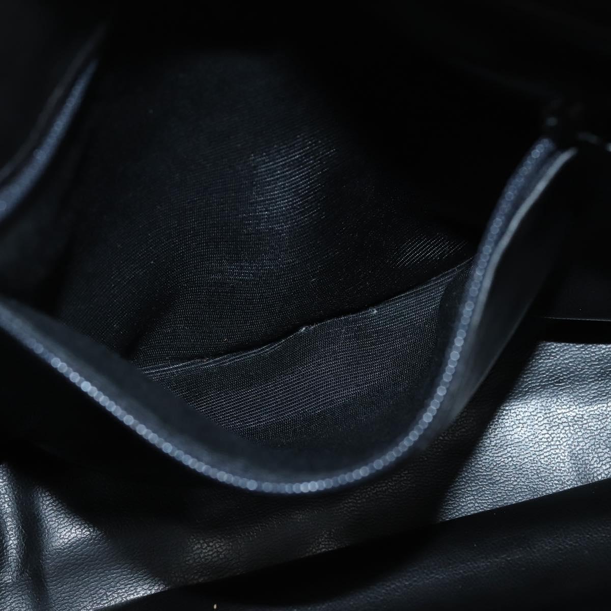 BALLY Hand Bag Leather 2way Black Gold Auth BA7024