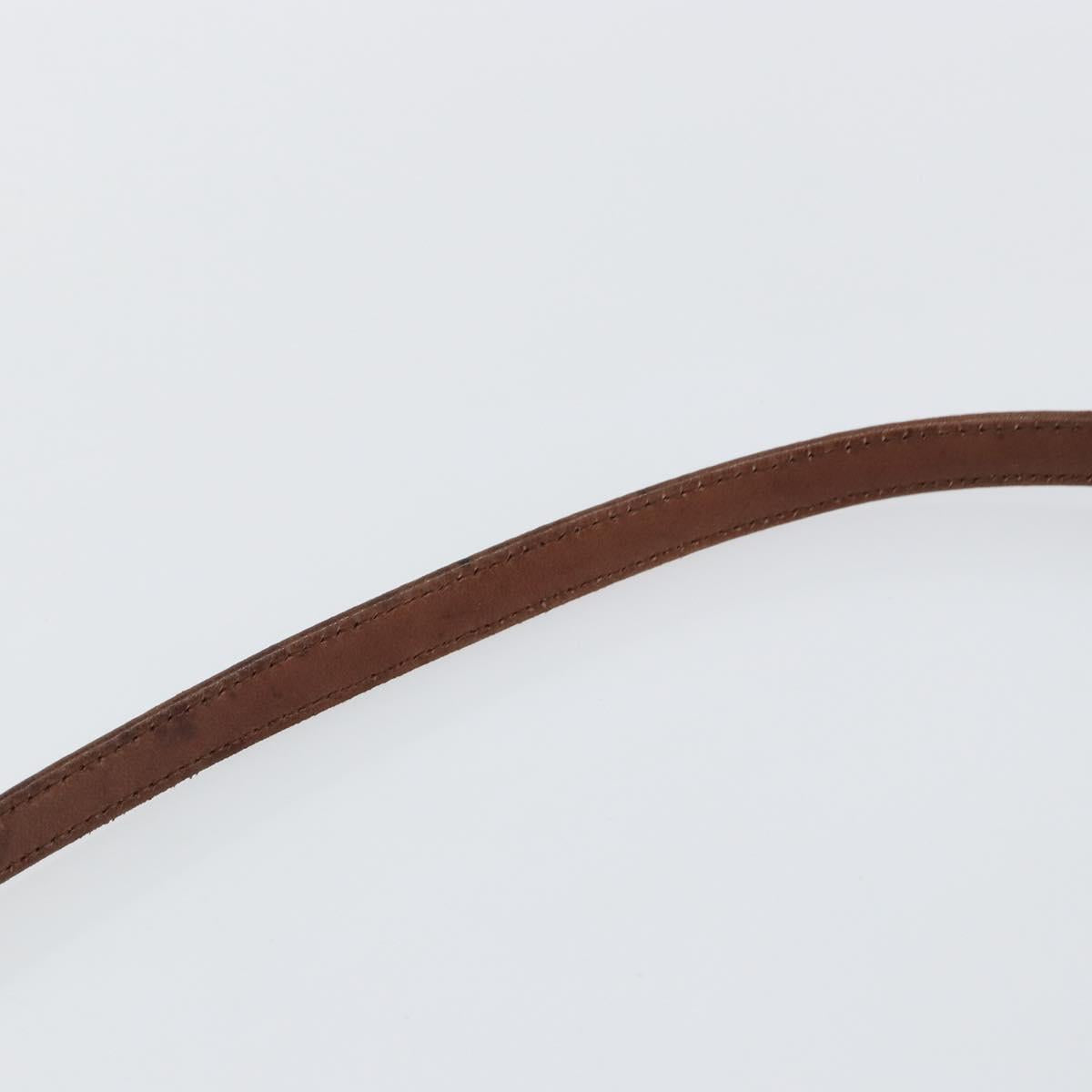 BALLY Shoulder Bag Leather Brown Gold Auth BA7025