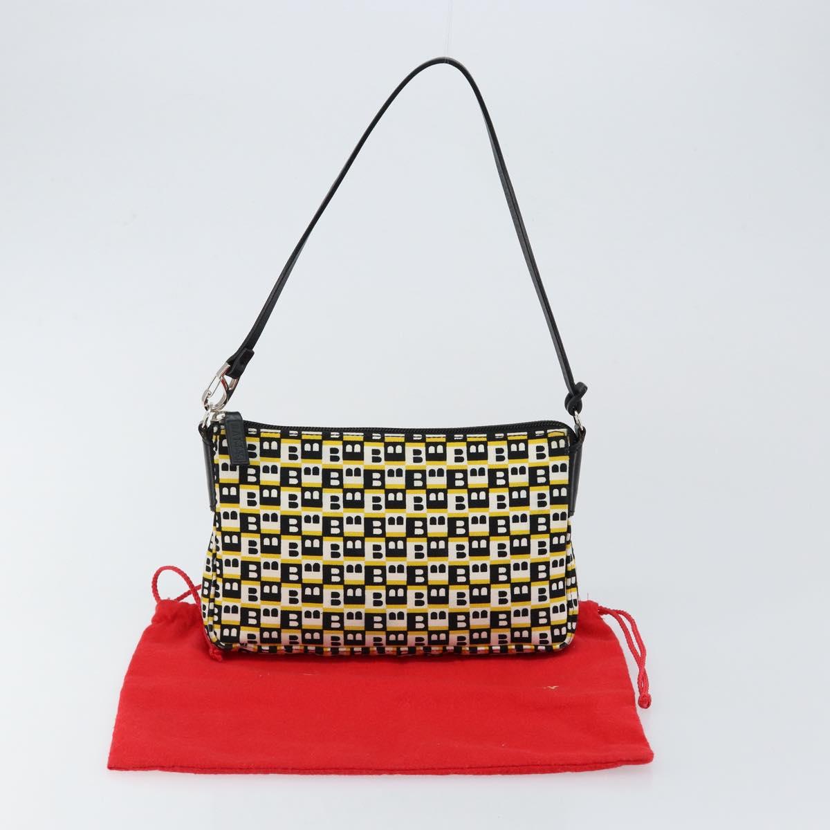 BALLY Hand Bag Canvas Black Auth BA7026