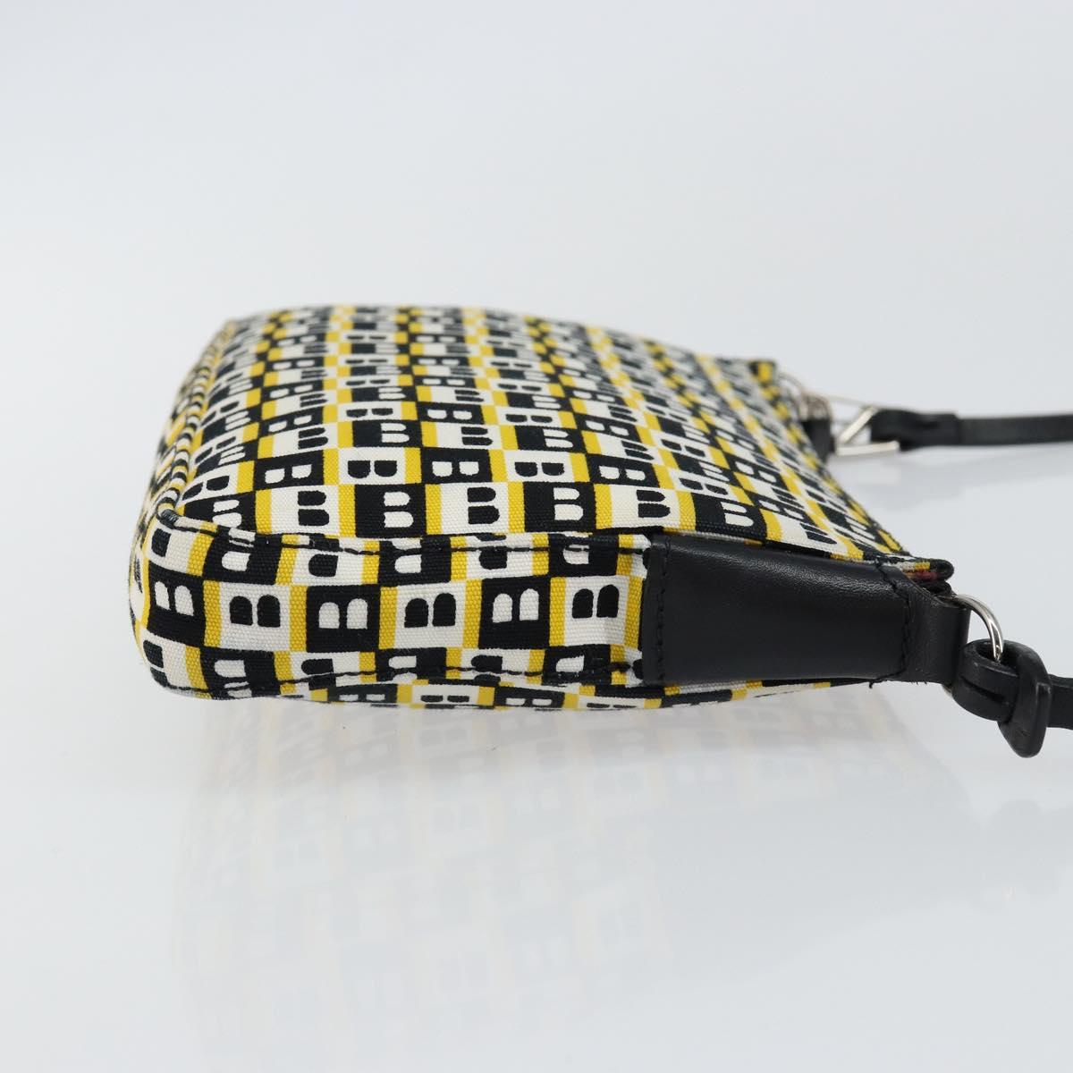 BALLY Hand Bag Canvas Black Auth BA7026