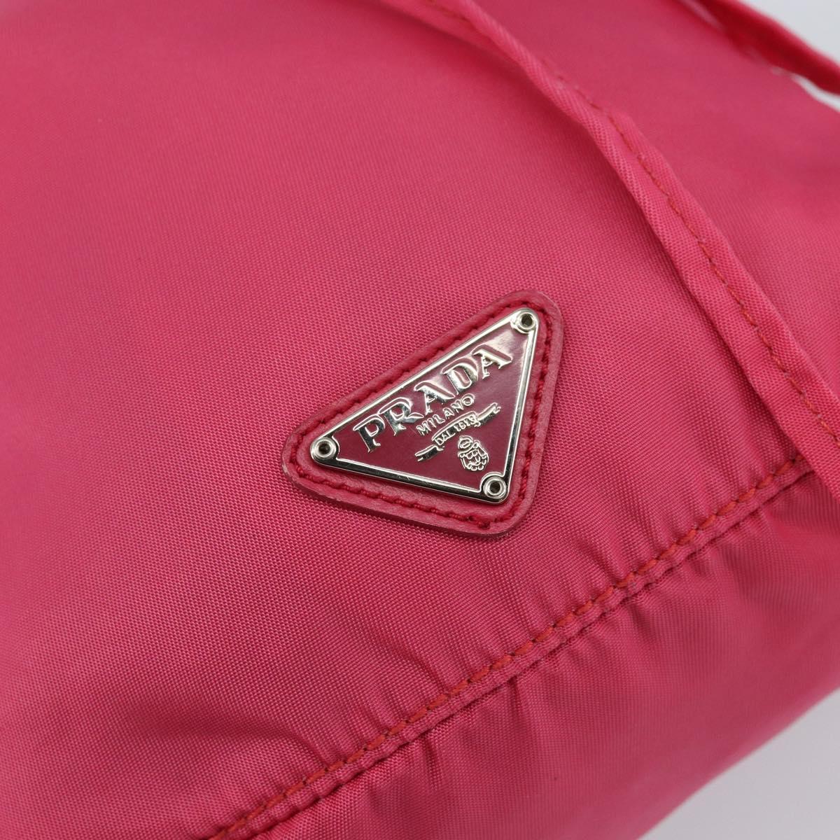 PRADA Pouch Nylon Pink Gold Auth BA7028