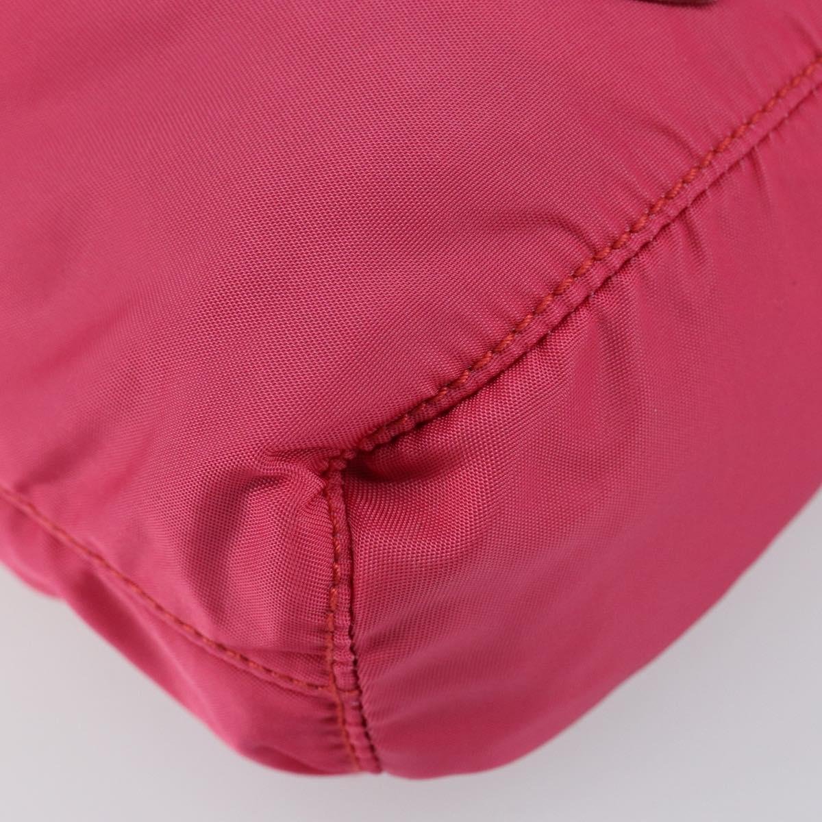 PRADA Pouch Nylon Pink Gold Auth BA7028