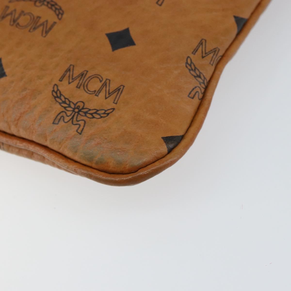 MCM Logogram Vicetos Shoulder Bag PVC Leather Brown Gold Auth BA7029