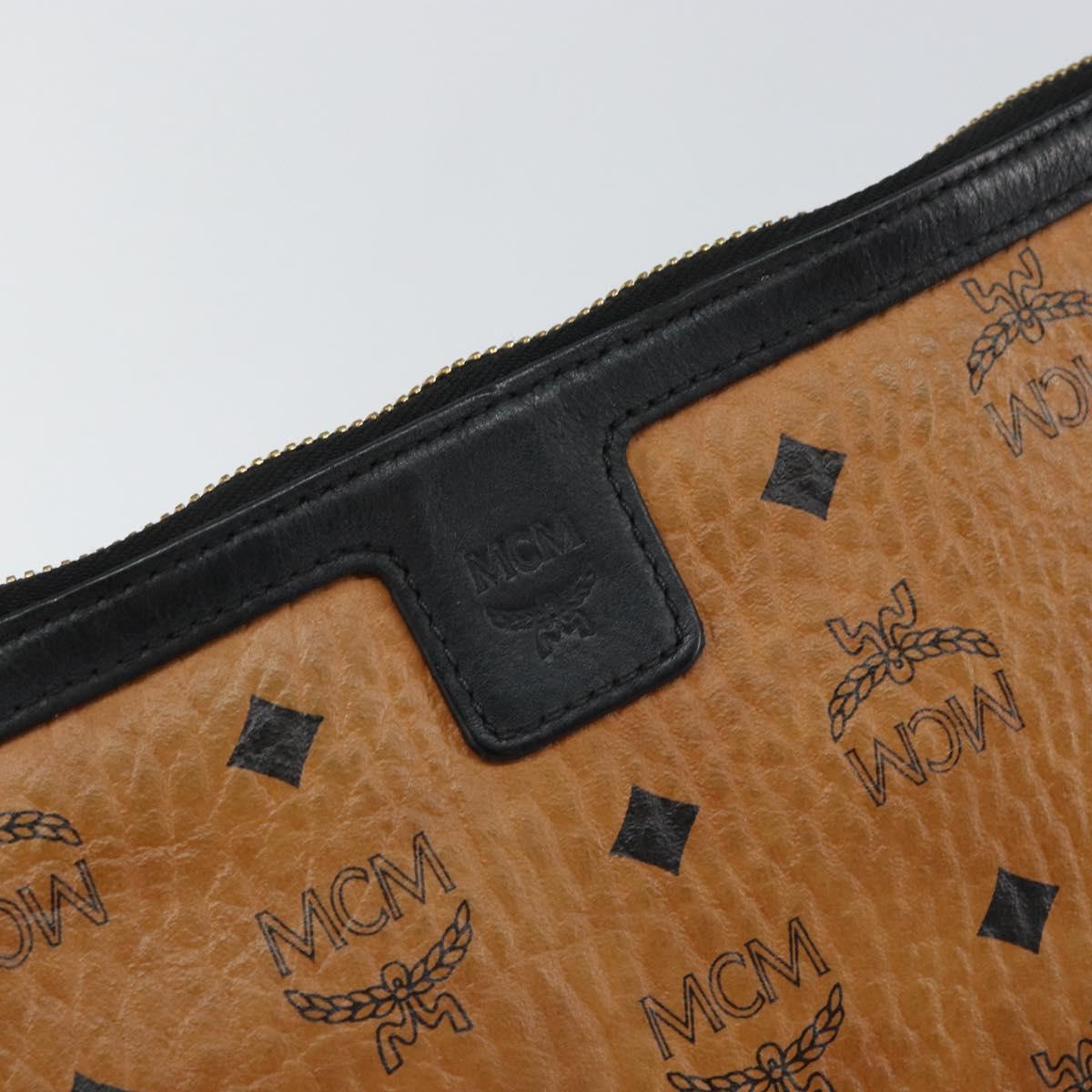 MCM Logogram Vicetos Shoulder Bag PVC Leather Brown Gold Auth BA7029