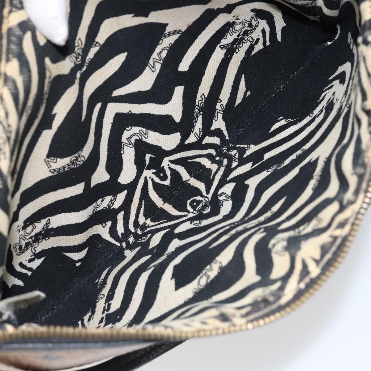 MCM Logogram Vicetos Shoulder Bag PVC Leather Brown Gold Auth BA7029