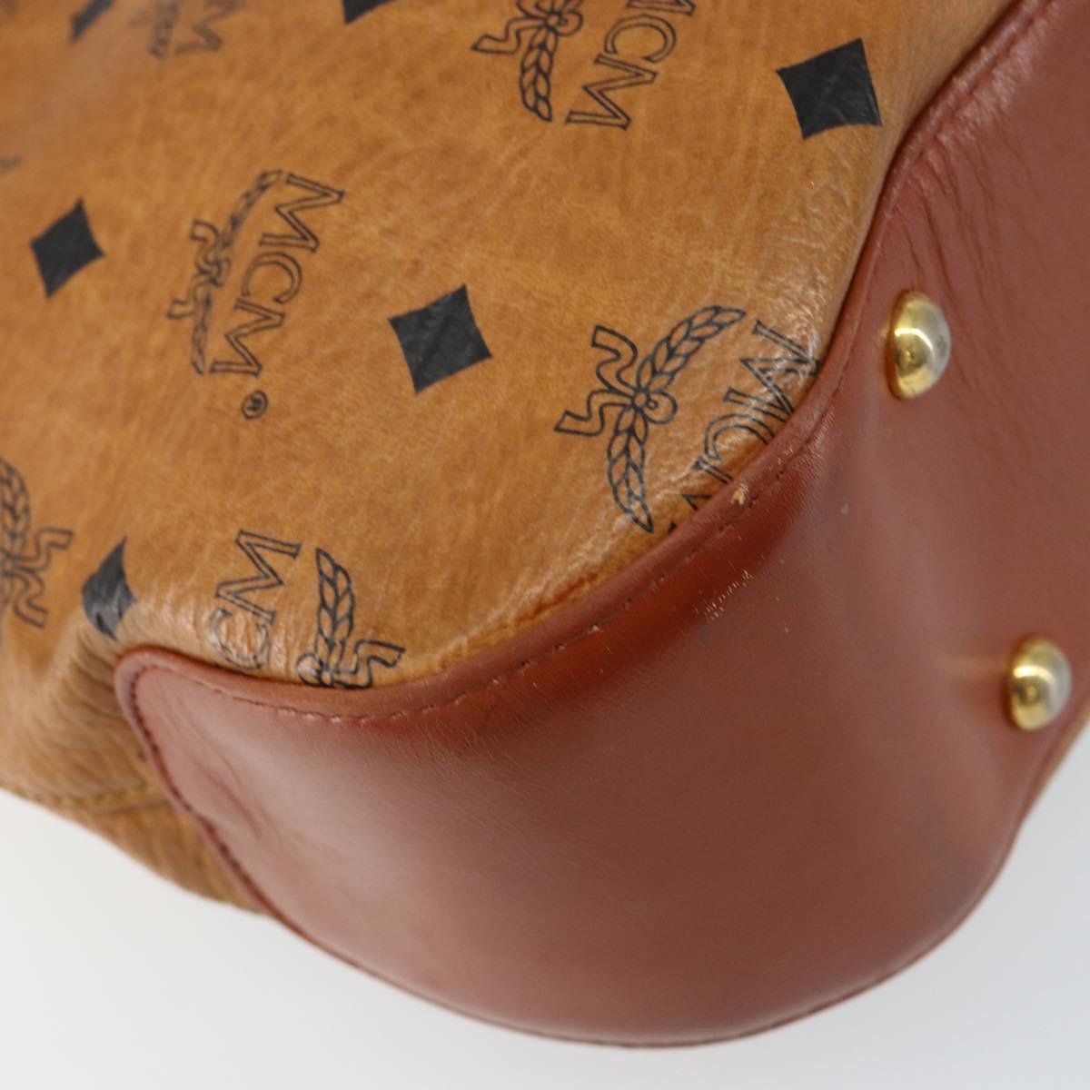 MCM Logogram Vicetos Shoulder Bag PVC Leather Brown Gold Auth BA7031