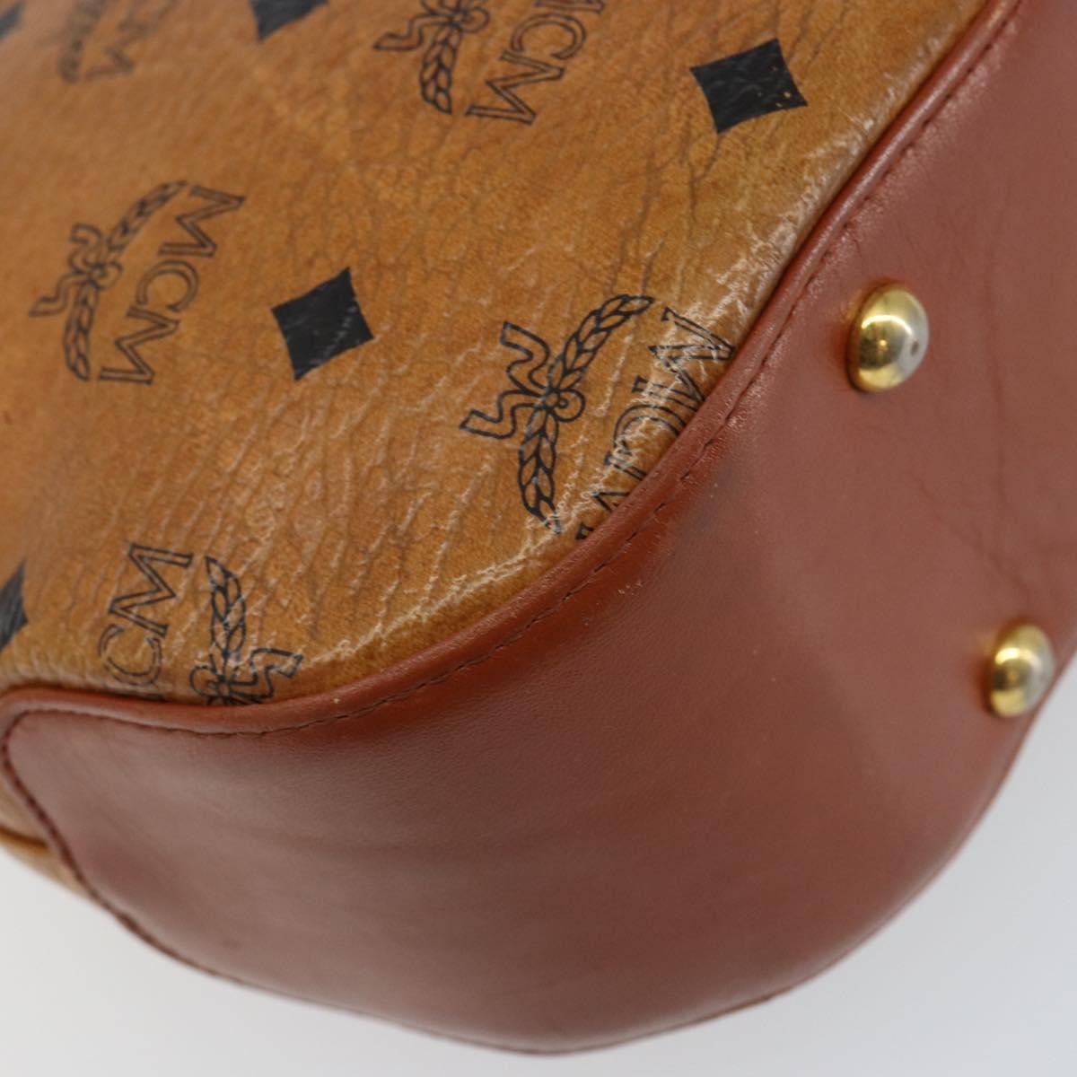 MCM Logogram Vicetos Shoulder Bag PVC Leather Brown Gold Auth BA7031