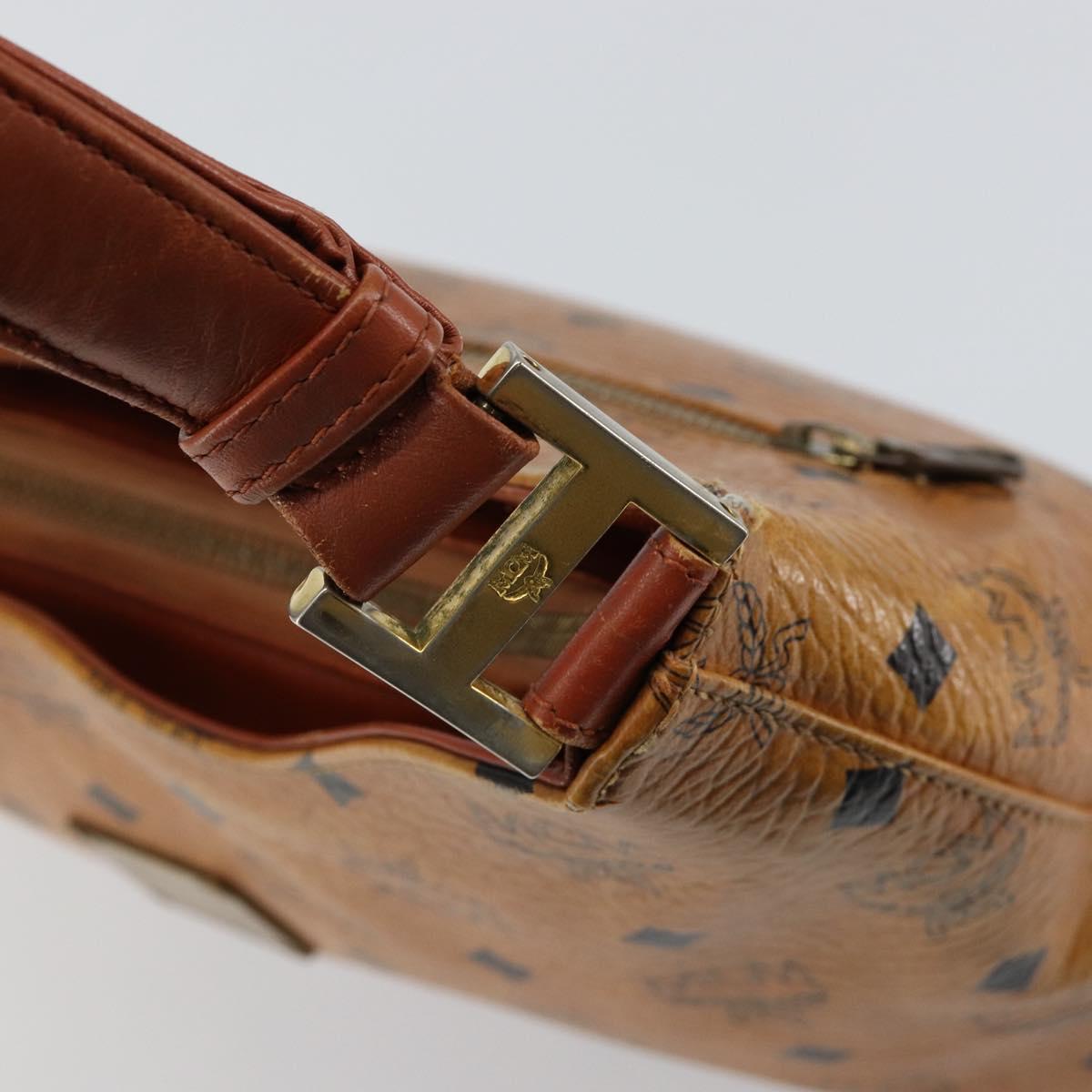 MCM Logogram Vicetos Shoulder Bag PVC Leather Brown Gold Auth BA7031