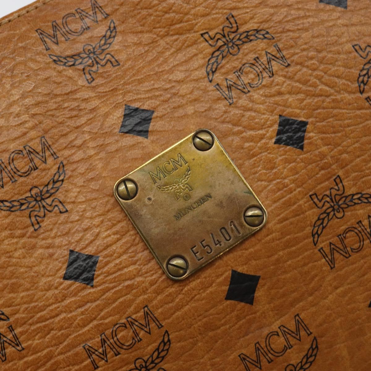 MCM Logogram Vicetos Shoulder Bag PVC Leather Brown Gold Auth BA7031