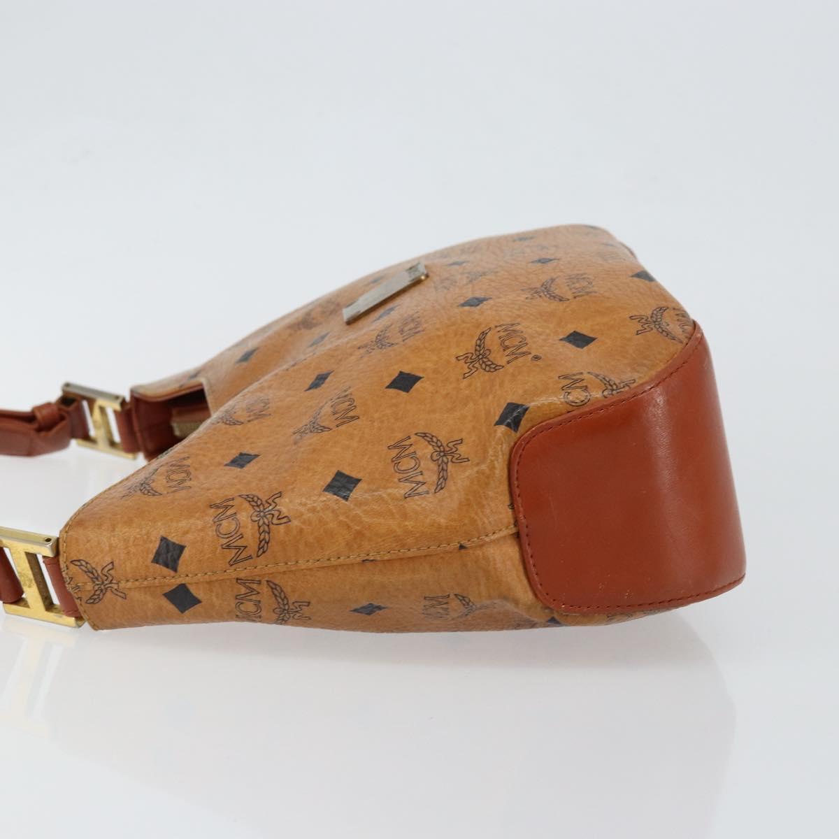 MCM Logogram Vicetos Shoulder Bag PVC Leather Brown Gold Auth BA7031