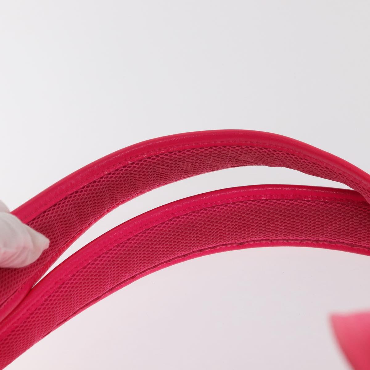 MCM Vicetos Logogram Backpack PVC Leather Pink Gold Auth BA7032