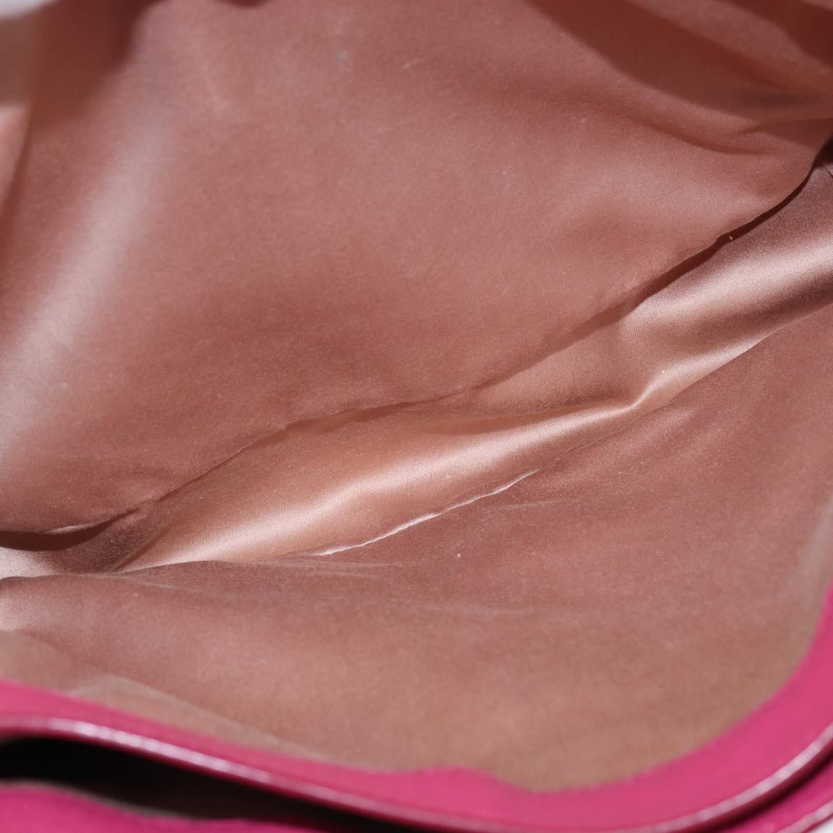 Miu Miu Madras Hand Bag Leather 2way Pink Gold Auth BA7035